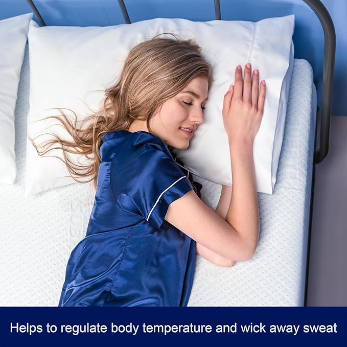 Subrtex Mattress Topper Cover (Only Cover) Mattress Protector Bedding Rayon Made from Bamboo Removable Mattress Encasement Mattress Cover with Zipper (2 Inch, White, Full)