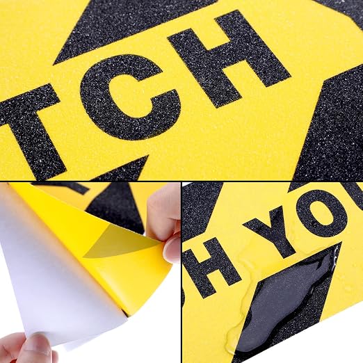 Boao 12 Pieces Watch Your Step Stickers Sign 6 x 24 Inch Caution Watch Your - Image 6