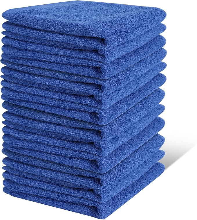 12 Pack 100% Cotton Wash Cloth, 12x12 Inch Highly Absorbent and Soft Feel by INFICRIME
