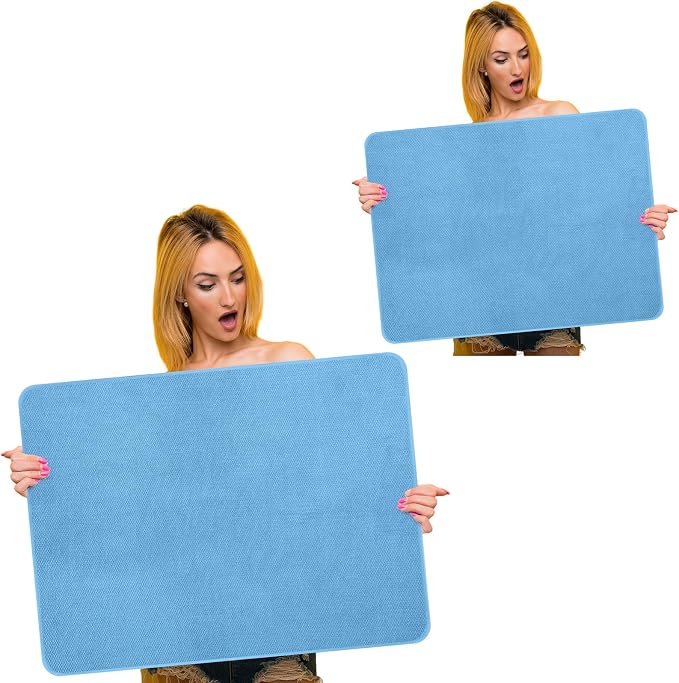 Hushee 2 Pack Extra Large Dish Drying Mat Microfiber Absorbent Dish Drying Pad by Hushee