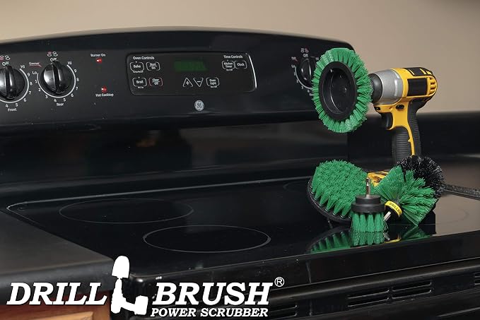 Drillbrush Green – Drill Power Kitchen Scrub Brush Kit – Oven Cleaning - Image 5
