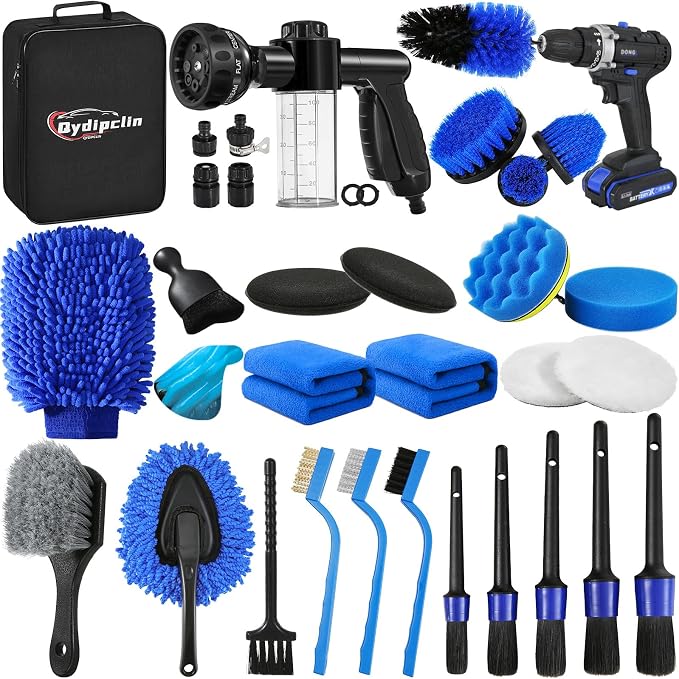 35Pcs Car Detailing Kit, Car Detailing Brush Set, Car Wash Cleaning Kit by Qydipclin