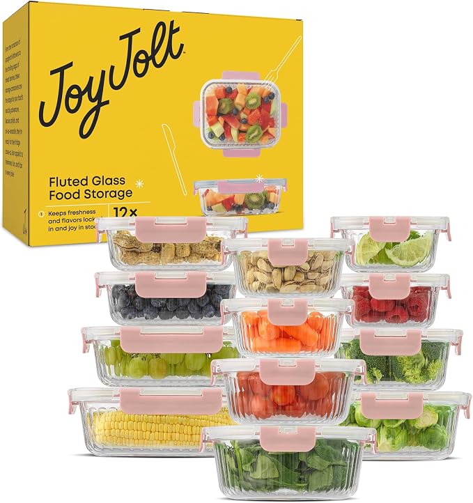 JoyJolt 24pc Borosilicate Glass Storage Containers - Image 9