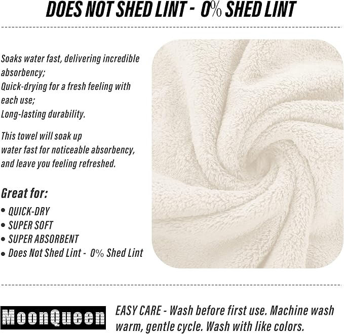 MOONQUEEN 6 Pack Premium Hand Towels - Image 4