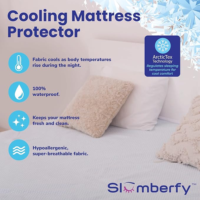 Cal King Size Waterproof Cooling Mattress Protector by Slumberfy - Image 2