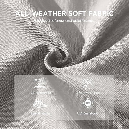 10-Piece Outdoor Patio Cushion Set - Fade & Water Resistant with Removable Olefin Cover, 22x24x4 Inch Memory Foam Cushions for Wicker Sectional Sofa – Beige/Crescent