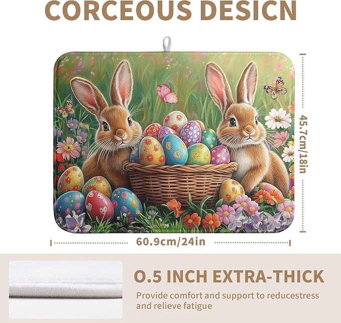 Easter Bunny Eggs Dish Drying Mat - Image 2