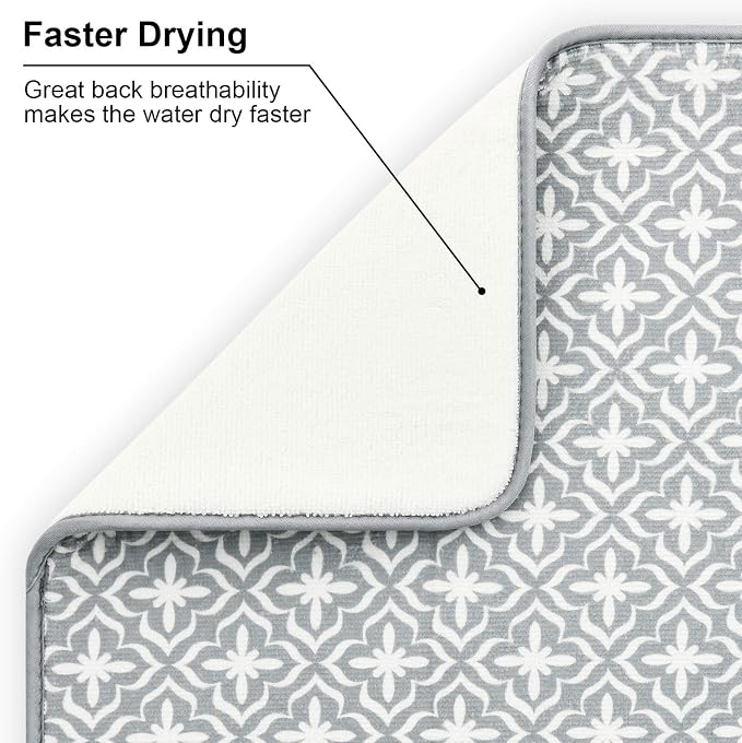 SUBEKYU Dish Drying Mats for Kitchen Counter, Microfiber Absorbent Dish - Image 3
