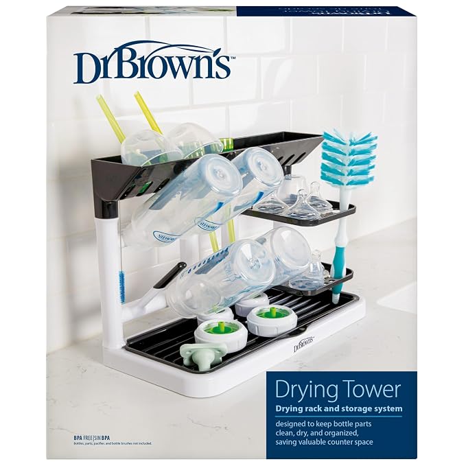Dr. Brown's Drying Tower, Stand-Up Drying Rack, Countertop Baby Bottle Drying by DrBrowns