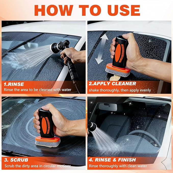 2Pcs Glass Oil Film Remover for Car, Automotive Glass Cleaner Oil Film Cleaning - Image 6