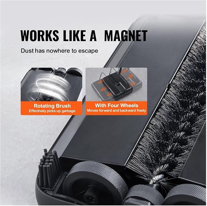 Carpet Sweeper - 7.87" Manual Floor Sweeper - Image 3