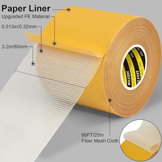 Double-Sided Tape Strong and Tough, Extra Large 3.2in x 66FT, Durable Duct - Image 2