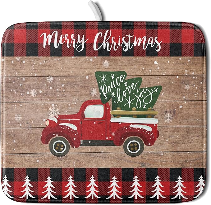 Christmas Dish Drying Mat 16 x 18 Inch by Sweetshow