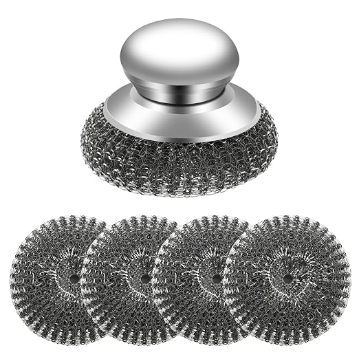 5Pcs Steel Wool Scrubber with Handle by Unknown