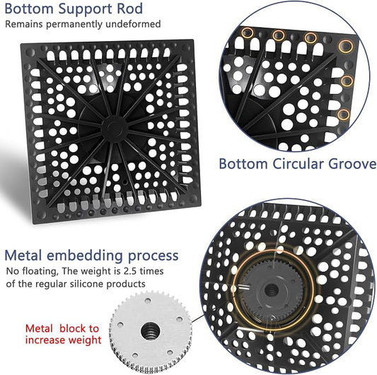 Shower Drain Hair Catcher, Square Silicone Shower Drain Cover - Image 2
