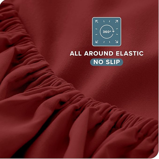 Bare Home California King Sheet Set - 1800 Ultra-Soft Microfiber Cal King Bed Sheets - Double Brushed - Deep Pockets - Easy Fit - 4 Piece Set - Bed Sheets (Cal King, Rosewood)