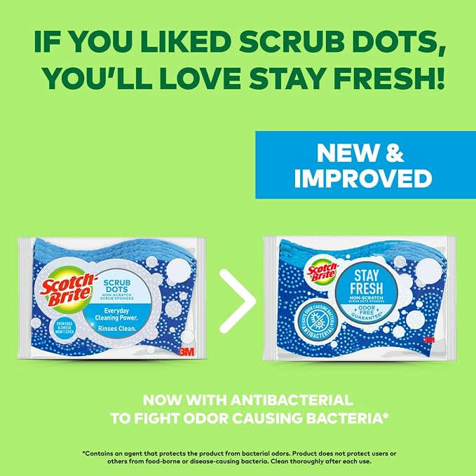 Scotch-Brite Scrub Dots Non-Scratch Scrub Sponge, Rinses Clean, - Image 4