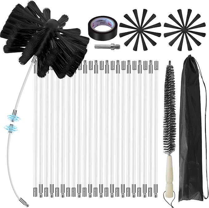 30Feet Chimney Sweep Kit - 6 in Brush Head by MosxoedEnjoyLife
