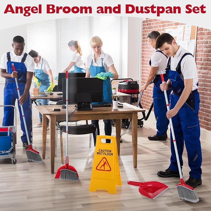 Meanplan 6 Pcs Angle Broom and Dustpan Combo Set - Image 7