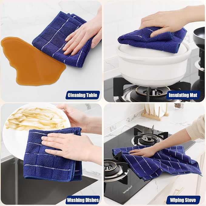 Homaxy Microfiber Kitchen Towels and Dishcloths Set, 20 Pack Soft and Absorbent - Image 5