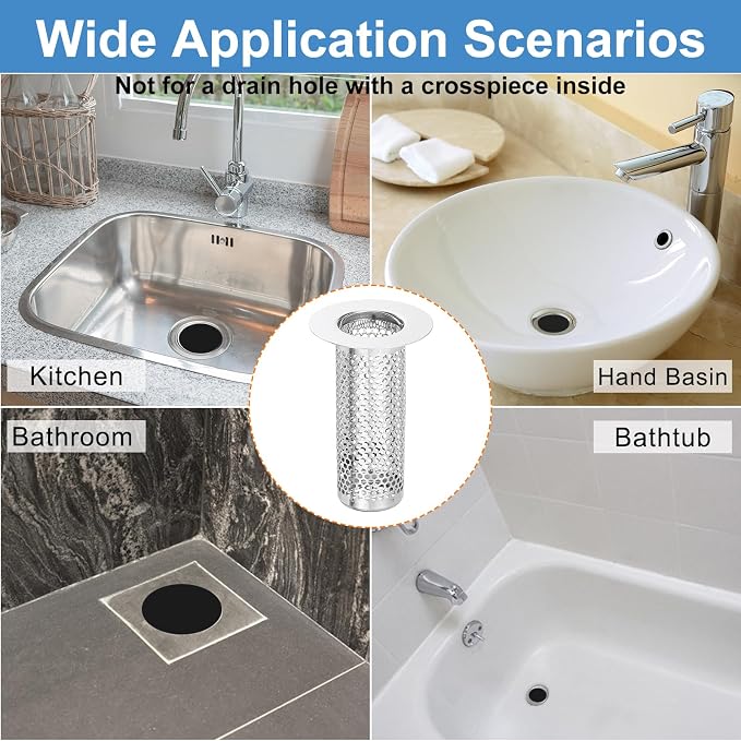uxcell 4 Pack Shower Drain Strainer, 3.2" x 2.2" 304 Stainless Steel Floor - Image 6