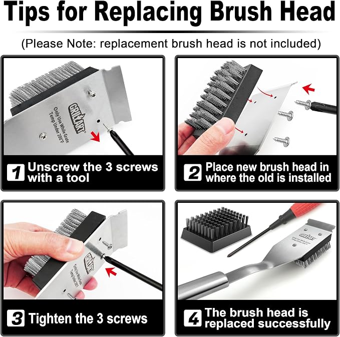 GRILLART Grill Brush and Scraper, Wire BBQ Grill Brush - Image 6