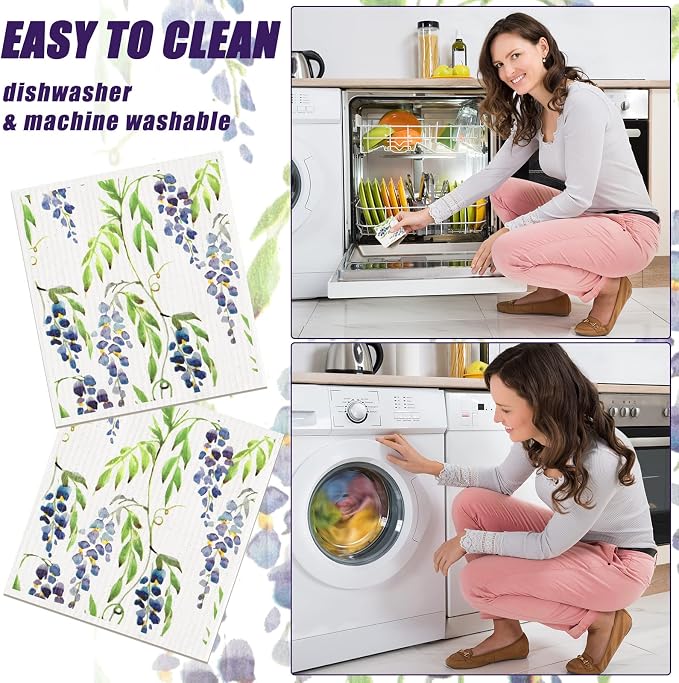 12 Pcs Swedish Kitchen Dish Towels Kitchen Cloths Reusable Sponge Cleaning - Image 5