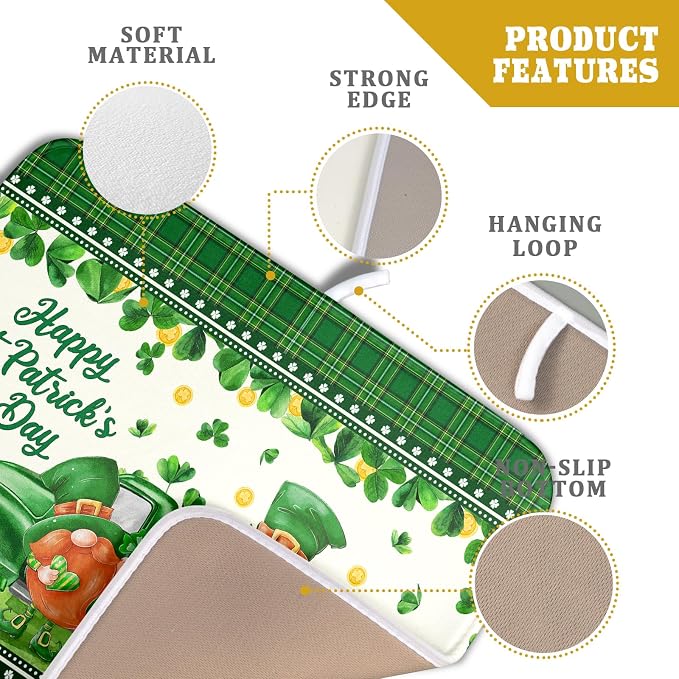 Shamrock Truck Dish Drying Mat Buffalo Check Dish Drainer Mat 16x18 inch - Image 4