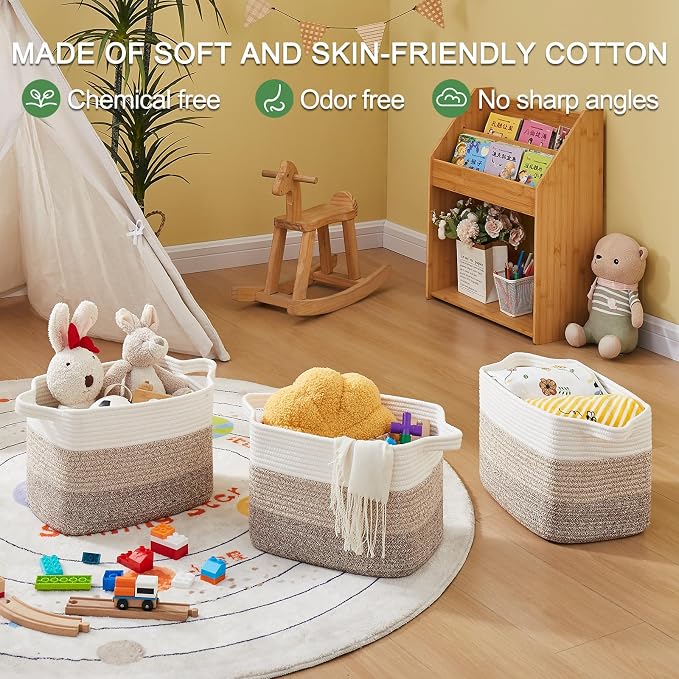 Storage Baskets for Organizing, Woven Baskets for Shelves, Rectangle Decorative - Image 6