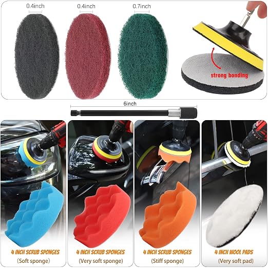 Drill Brush Set, Scrub Pads & Sponge - Image 3