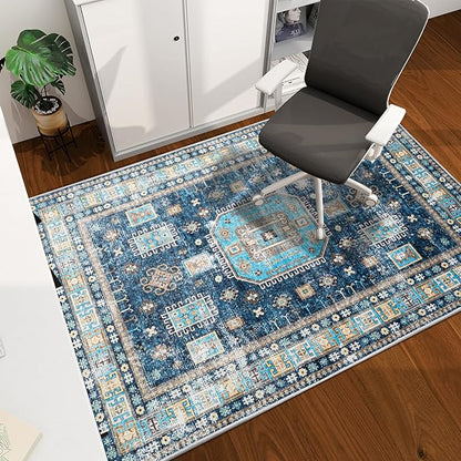 Office Chair Mat for Hardwood Floor, 60"x45" Easy Glide Computer Desk Mat Protector for Rolling Chair Under Desk Rug Nonslip Backing, Machine Wash, (Modern)