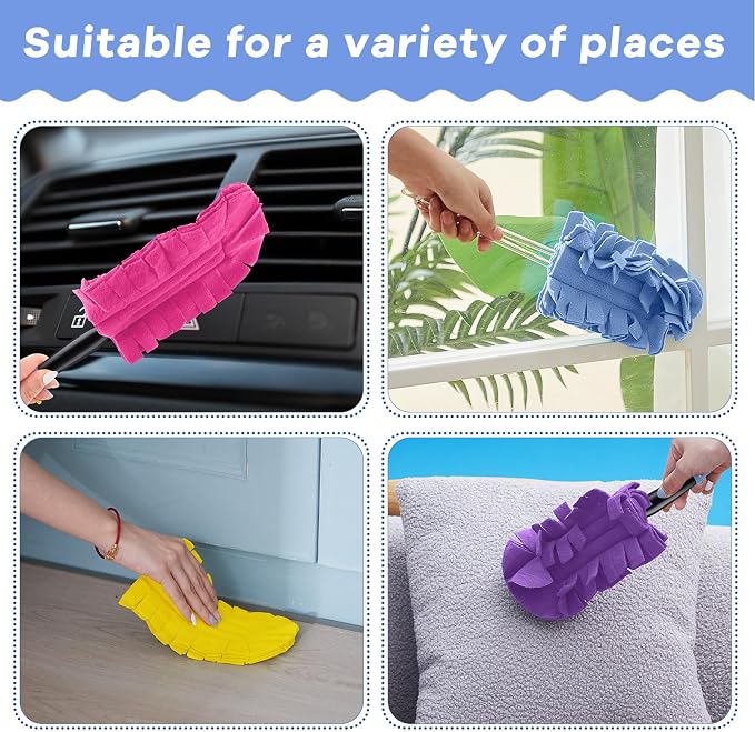 Zubebe 12 Pcs Duster Refill Reusable Fleece Duster Refills Feather Flat Dusters - Image 4