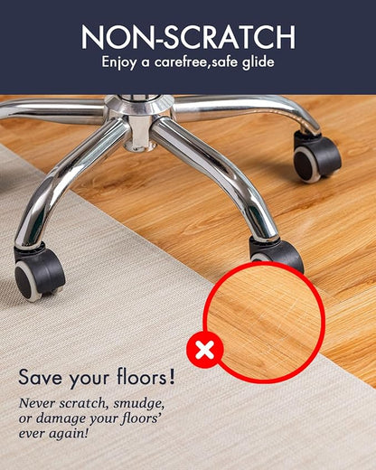 Office Chair Mat for Hardwood Floor Under Desk Computer Rolling Chair Mat for Wood/Tile Floor Non-Slip Heavy Duty Desk Rug PVC Plastic Hard Floor Protector 46"x 60" (Parchment)