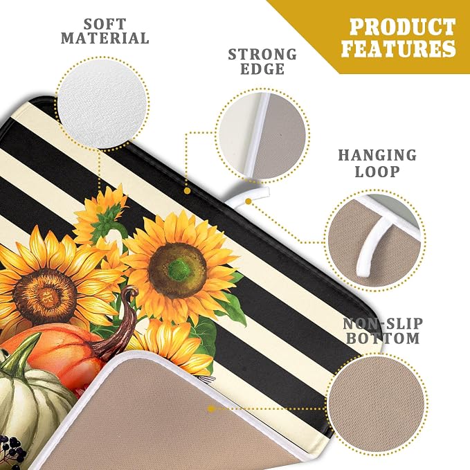 Sunflower Pumpkin Dish Drying Mat - Image 4