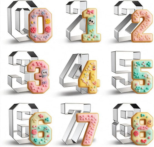 Number Cookie Cutters Set 3 Inch by ZADECookieCutter
