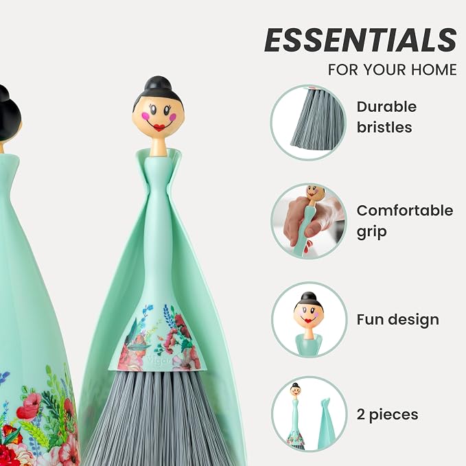 Vigar Mini Broom and Dustpan Set, Small Broom and Dustpan Set - Image 3
