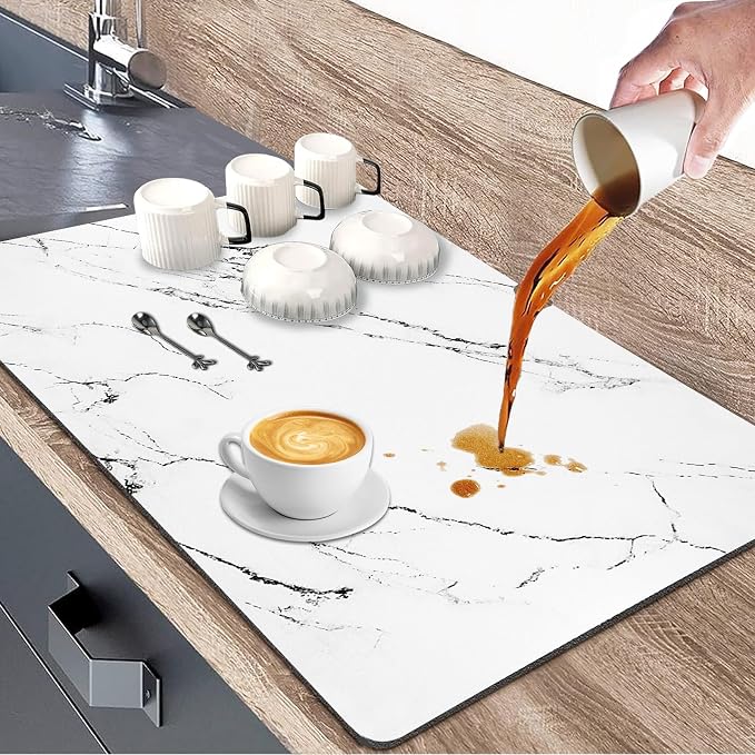Dish Drying Mat for Kitchen Counter, Hide Stain Kitchen Drying Mat Super by HCYDTOPU