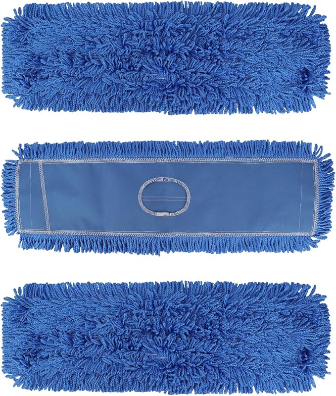 BeiLan 3 Pack 24 Inch Microfiber Dust Mop Head, Medium Washable Commercial by BeiLan