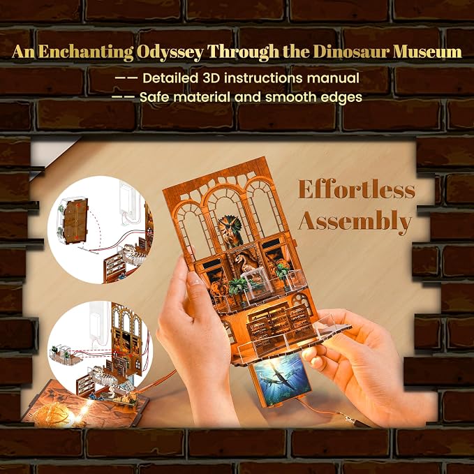 Book Nook Kit - DIY Miniature Museum Dollhouse & Tiny House 3D Wooden Puzzle - Image 4