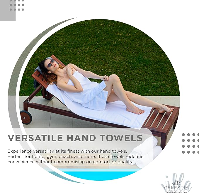Premium Silver Hand Towels-100% Cotton, Soft & Absorbent, Fast Drying, Elegant - Image 5