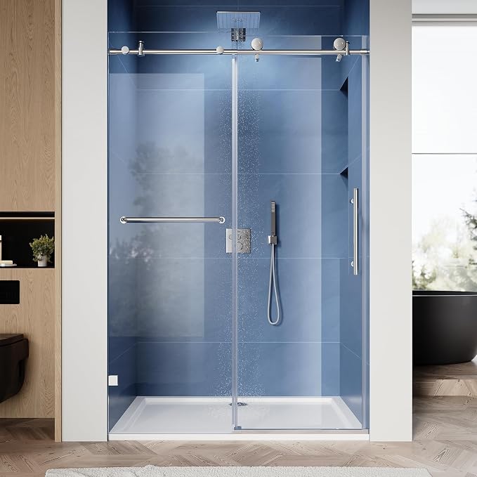 SUNNY SHOWER Frameless Shower Door 60" W x 72" H, Single Sliding Shower Glass - Image 9