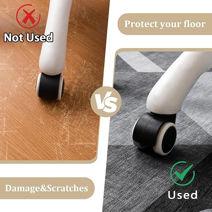 Office Chair Mat for Hardwood Floor, 48"x36" Easy Glide Computer Desk Mat Protector for Rolling Chair Under Desk Rug Nonslip Backing, Machine Wash (Modern)