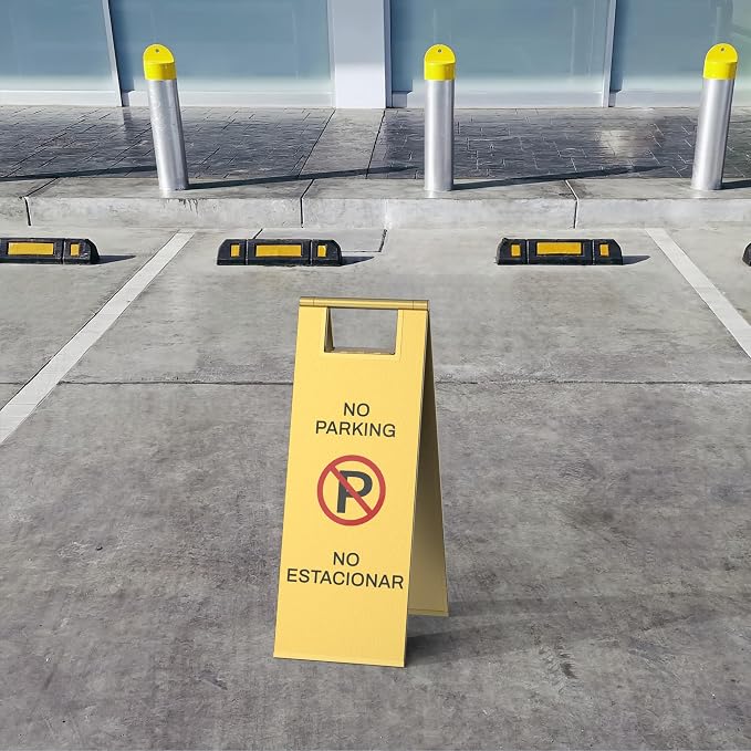 Stainless Steel No Parking Sign Portable Foldable Handle 2-Pack - Image 3