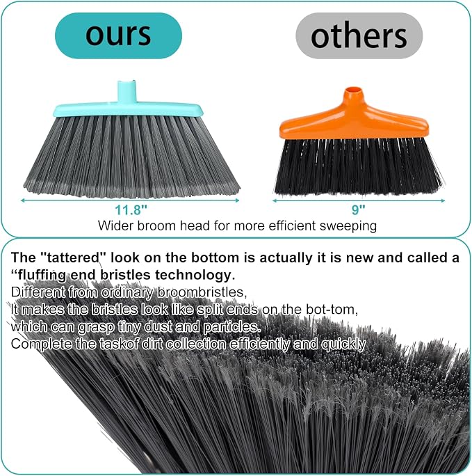 Upgrade Broom and Dustpan Set, Silicone Broom, Long Handle Broom - Image 4