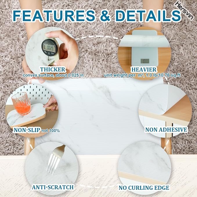 Shelf Liners 24 in x 20 ft EVA Drawer Mats, Non-Adhesive Cupboard Protector - Image 2