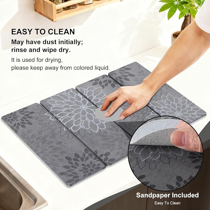 3 PCS Large Stone Dish Drying Mat - Image 7