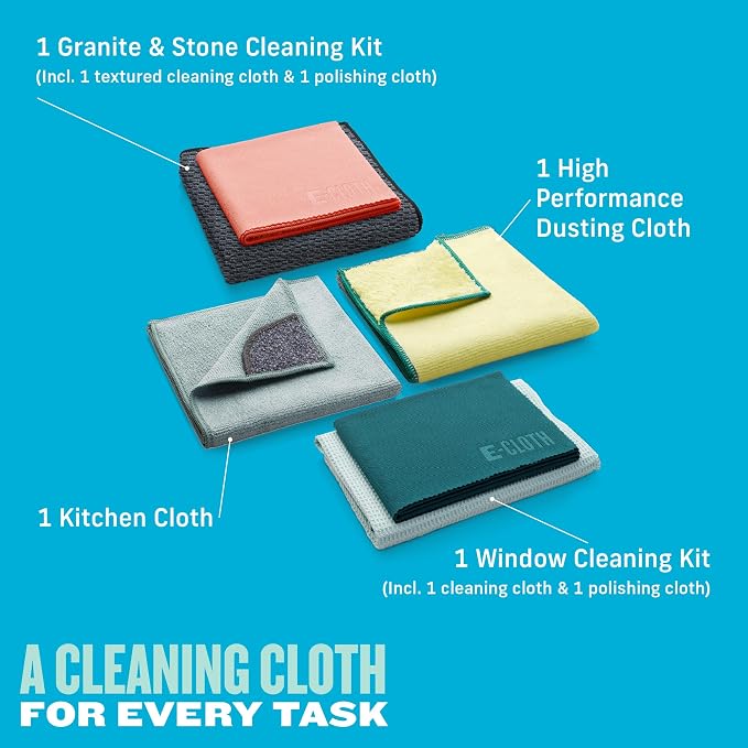 E-Cloth 6-pc Home Cleaning Essentials, Contains Multiple Microfiber Cleaning - Image 2