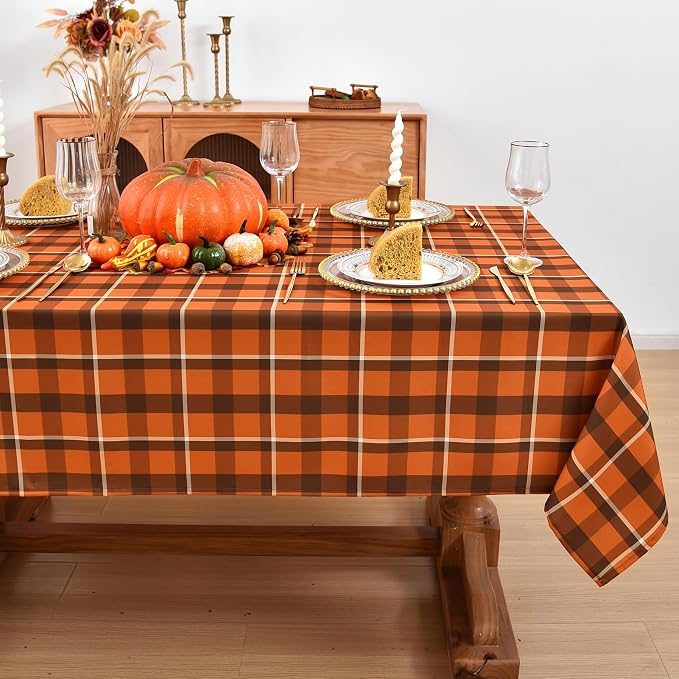 Waterproof Checkered Tablecloth Fabric by Essifunia
