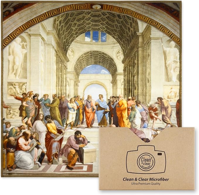 Large Microfiber Cleaning Cloths – Classic Art “School of Athens” Design by CleanClearMicrofiber