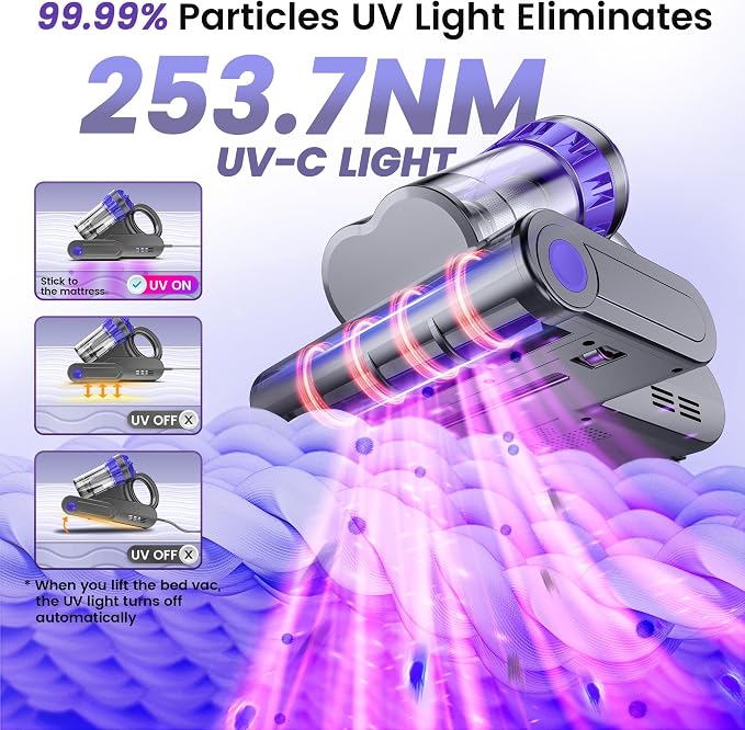 Mattress Vacuum Cleaner, Handheld Bed Vacuum Cleaner - Image 3